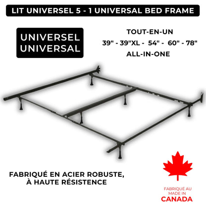 5-in-1 Universal Metal Bed Frame $80 OFF Local Product ❤️ Made in Canada